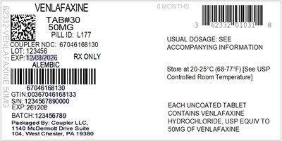 Label (62332 010 31 Venlafaxine 50mg  67046 1681 30)